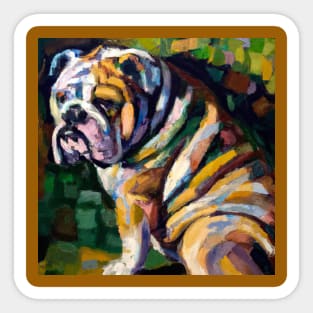 English Bulldog in the style of Cezanne Sticker